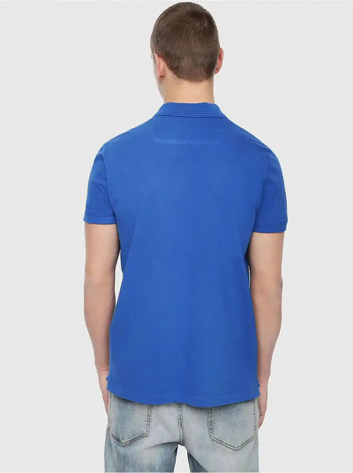 Blue Piqué cotton polo shirt