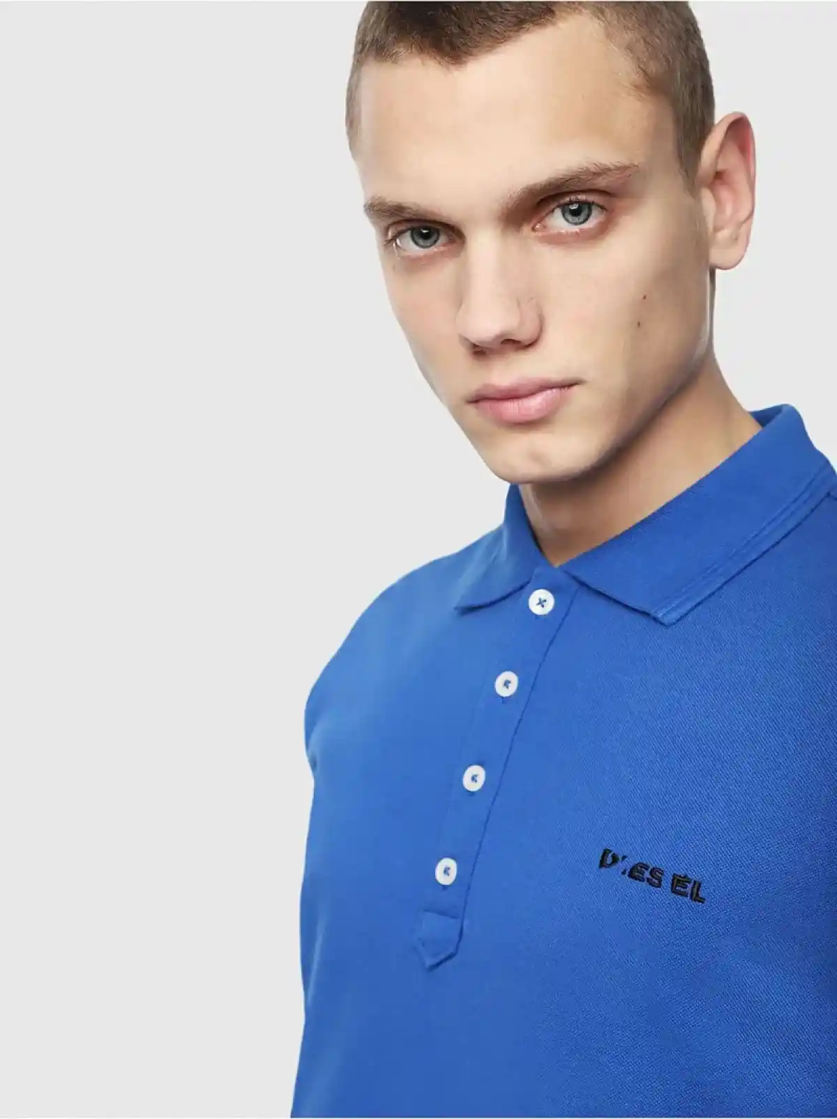 Blue Piqué cotton polo shirt