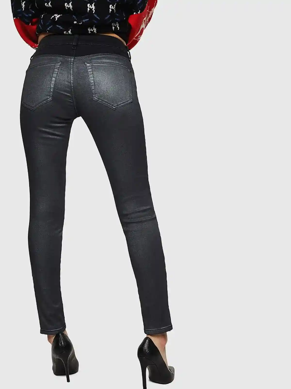 Black Super Skinny Fit Jeans-Slandy Zip