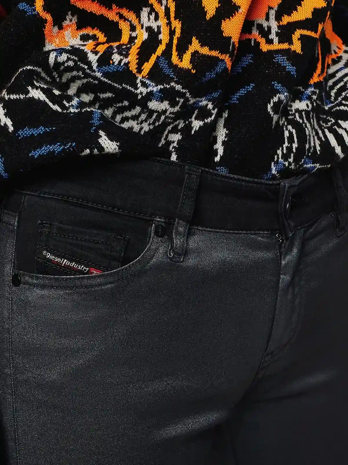 Black Super Skinny Fit Jeans-Slandy Zip