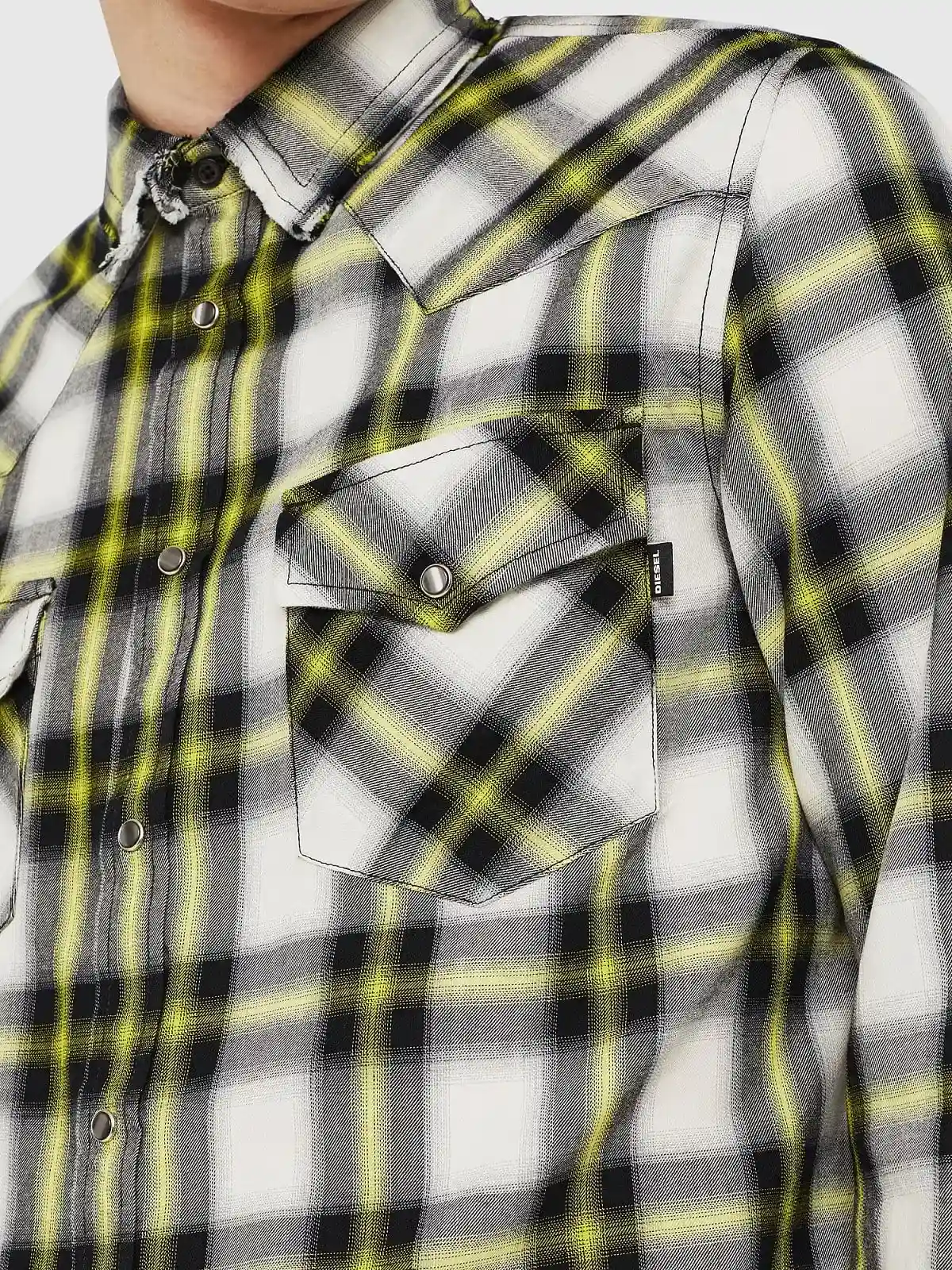 Black Checked western shirt in cotton