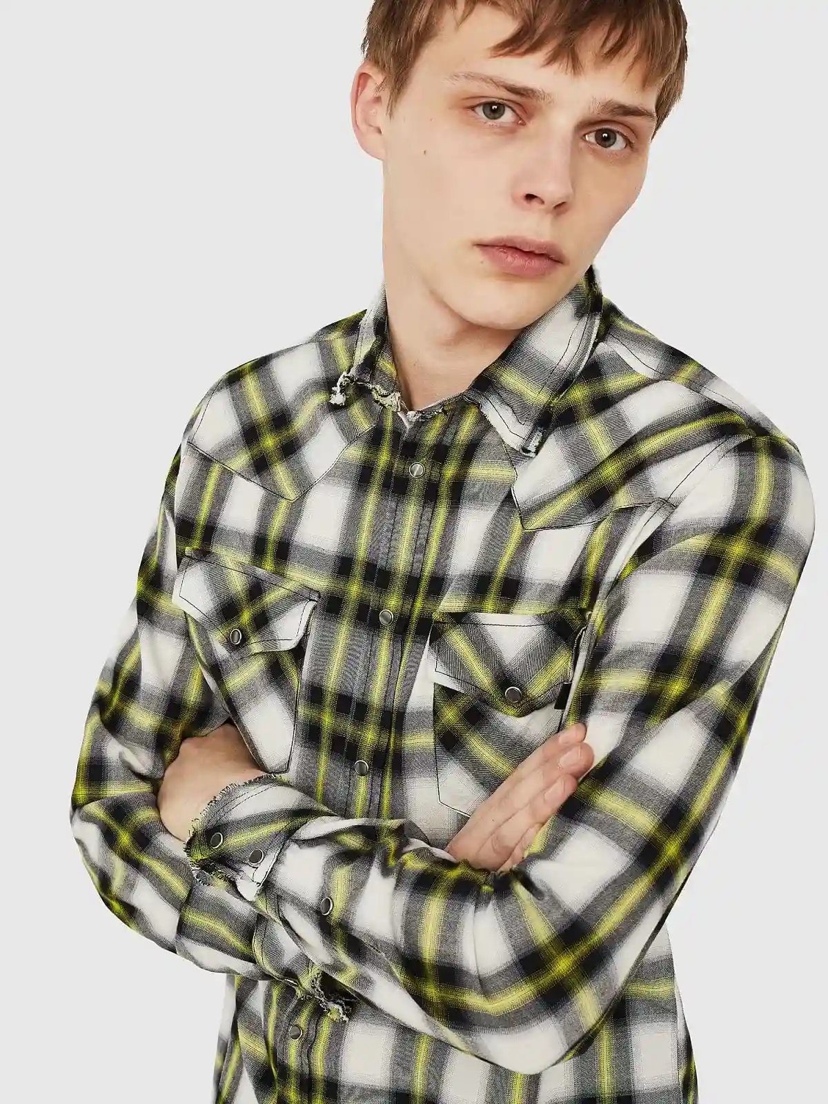 Black Checked western shirt in cotton