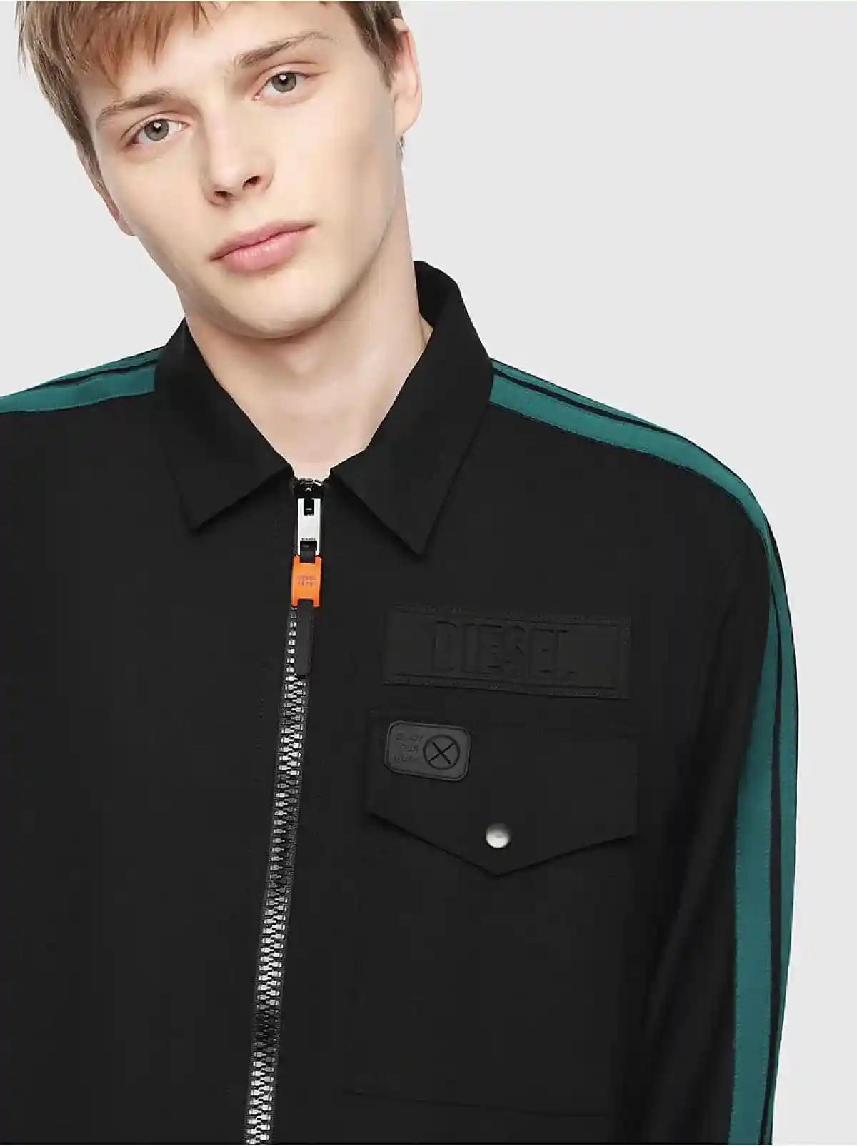 Black Cool wool jacket with neoprene bands