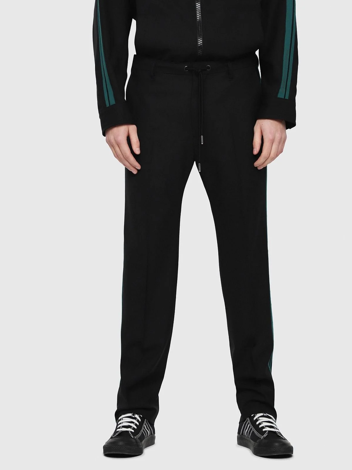 Black Hybrid trousers in cool wool