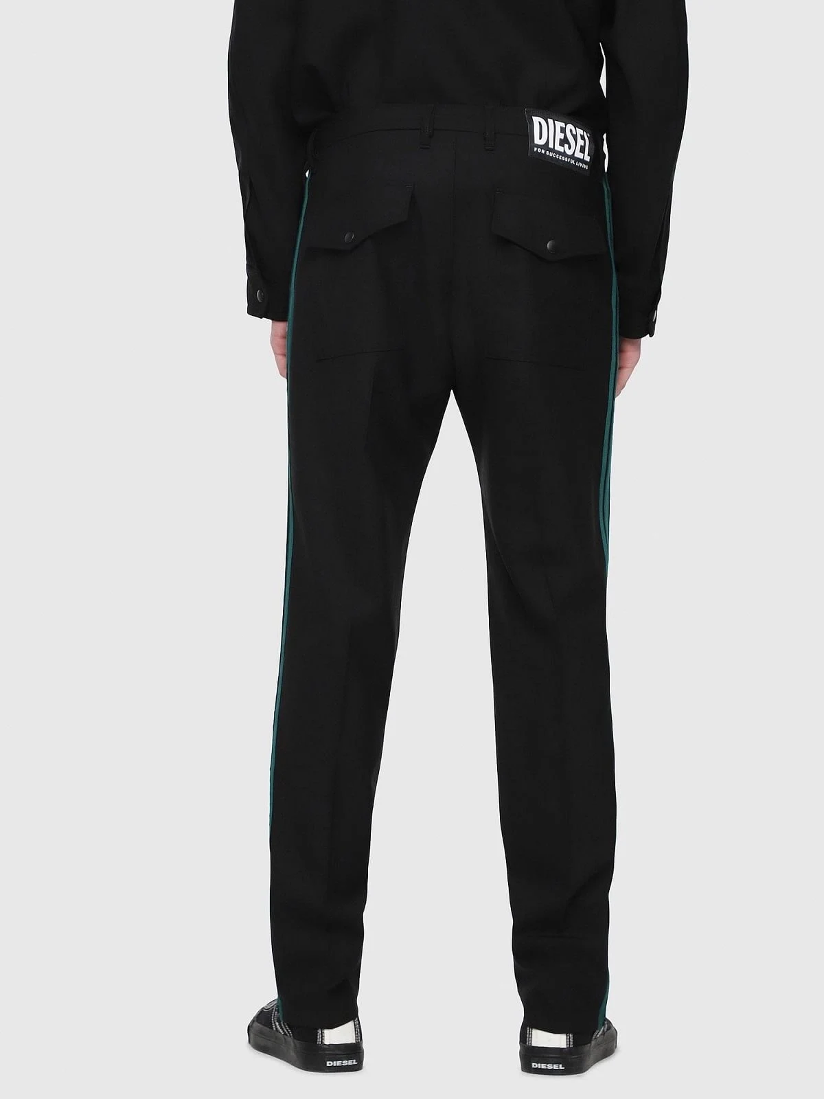 Black Hybrid trousers in cool wool