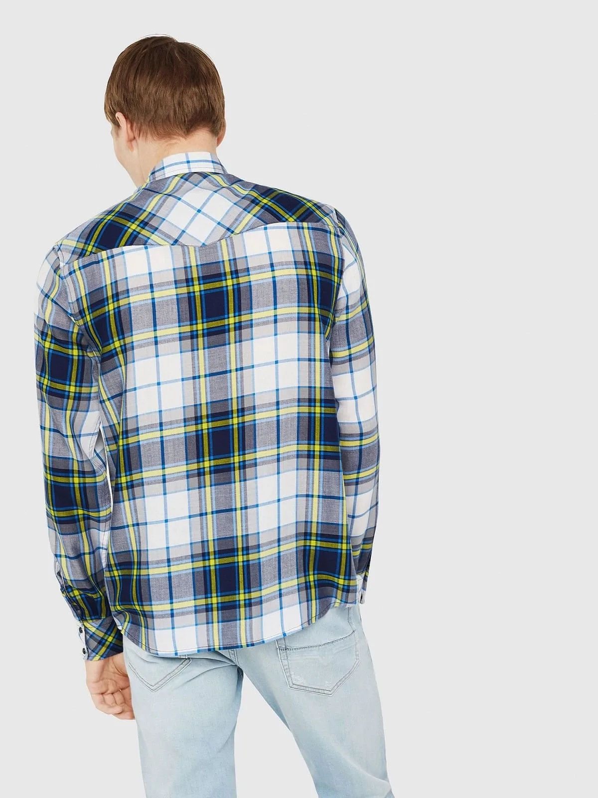 Multicolor Check shirt in yarn-dyed viscose