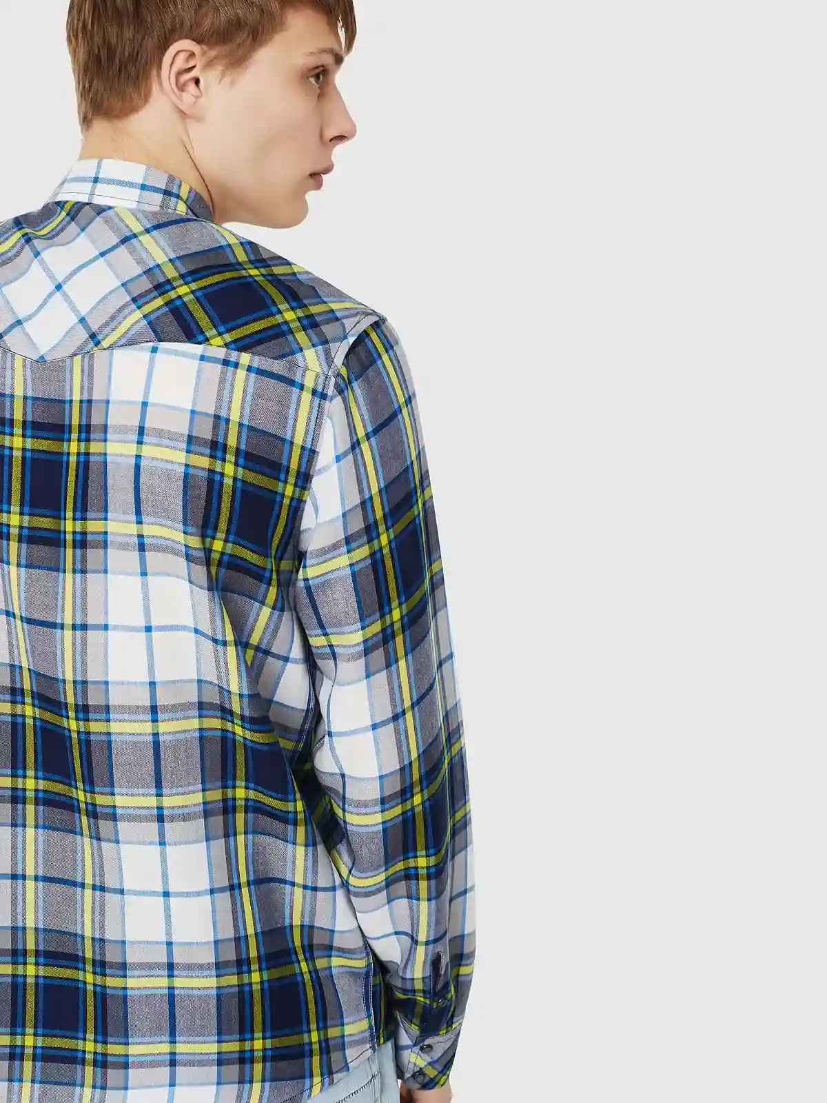 Multicolor Check shirt in yarn-dyed viscose