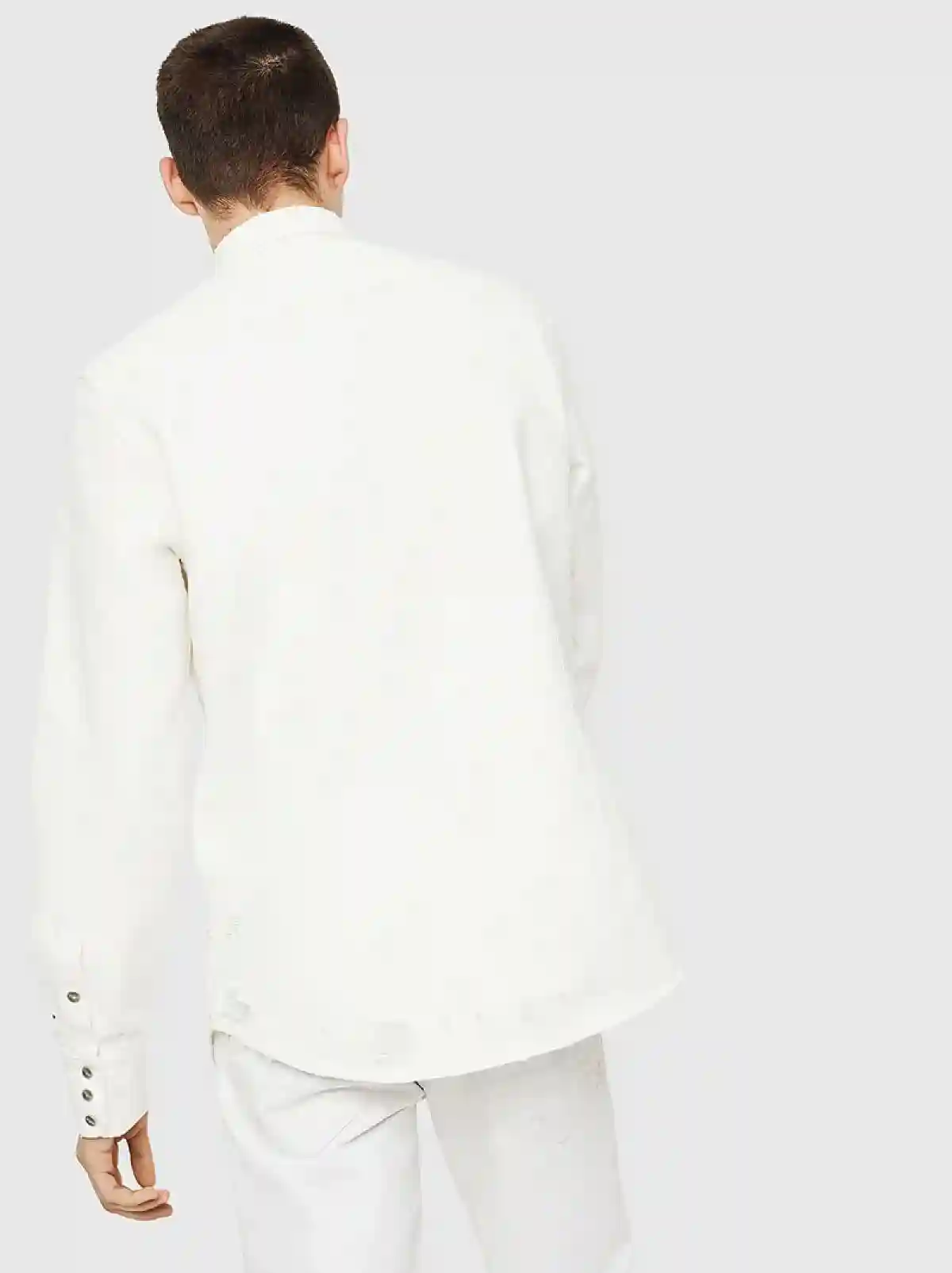 White Destroyed Western shirt in denim