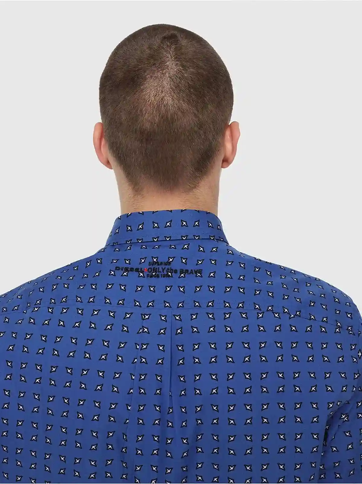 Blue Poplin shirt with bandana print