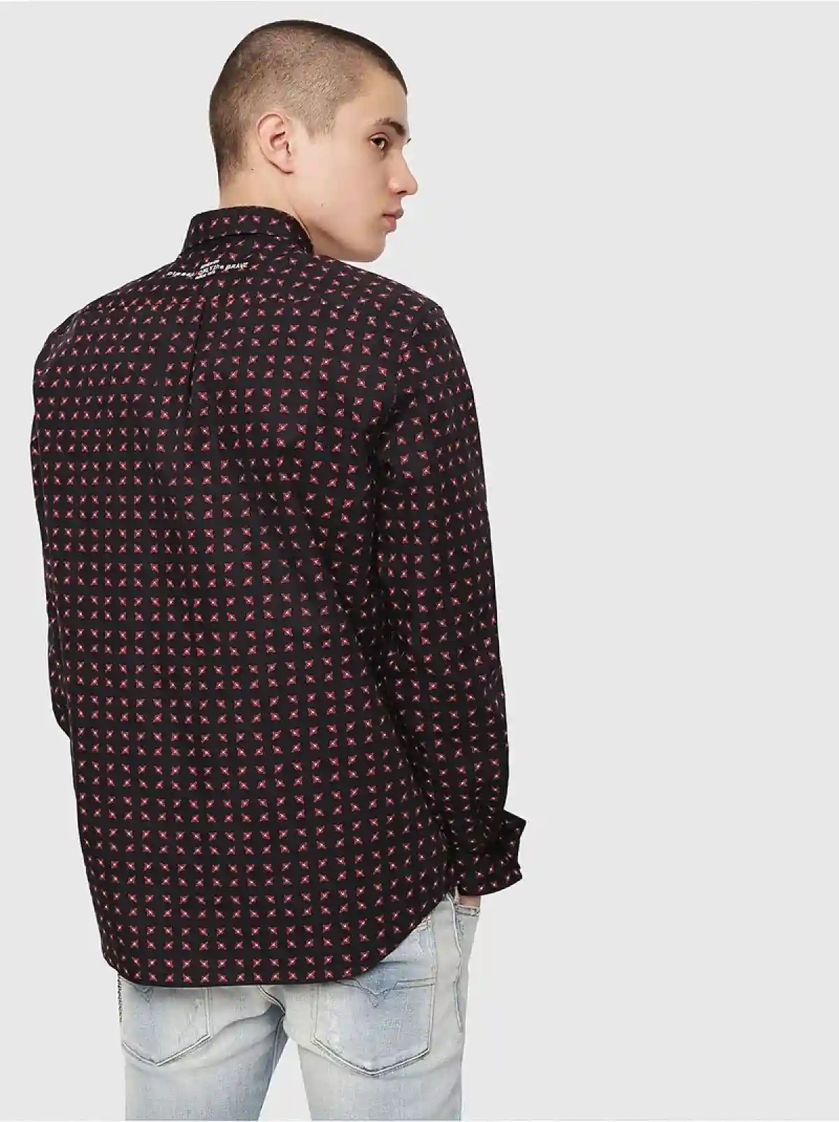 Black Poplin shirt with bandana print