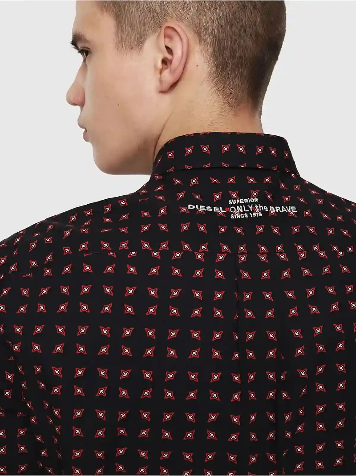 Black Poplin shirt with bandana print