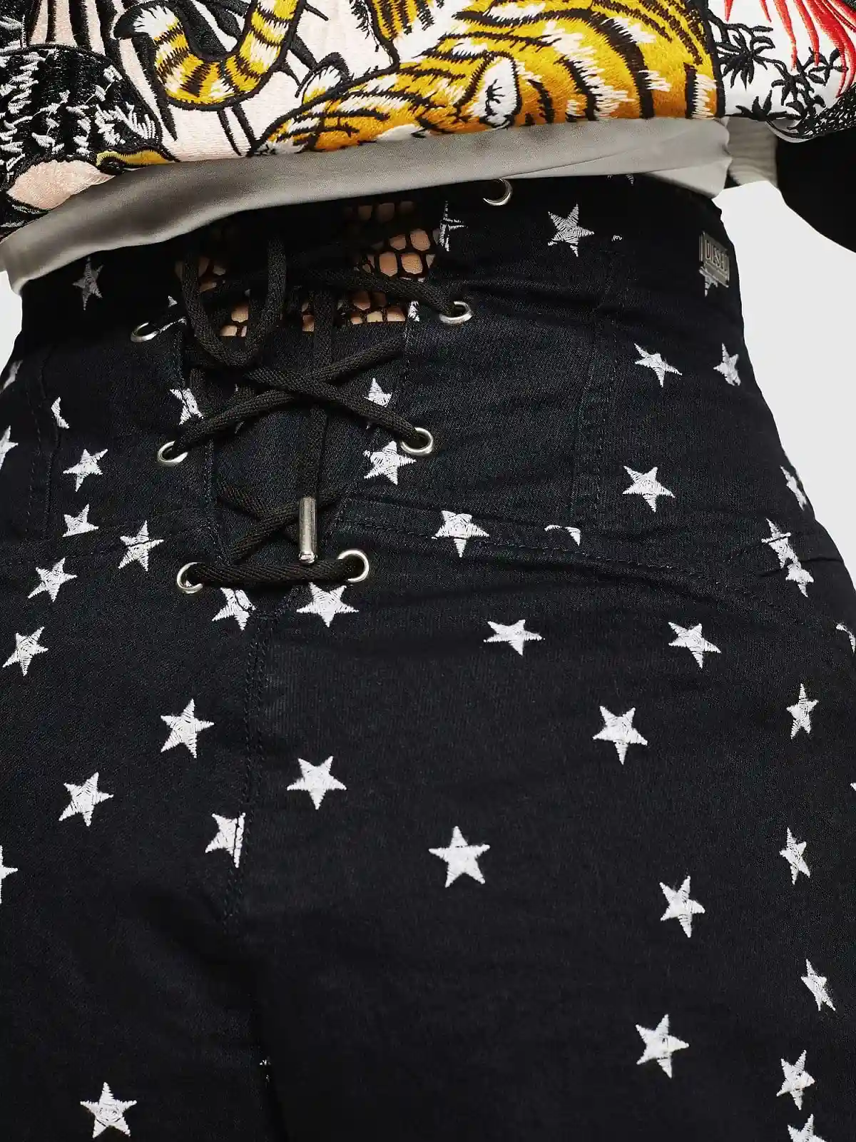 Black High star shorts in denim