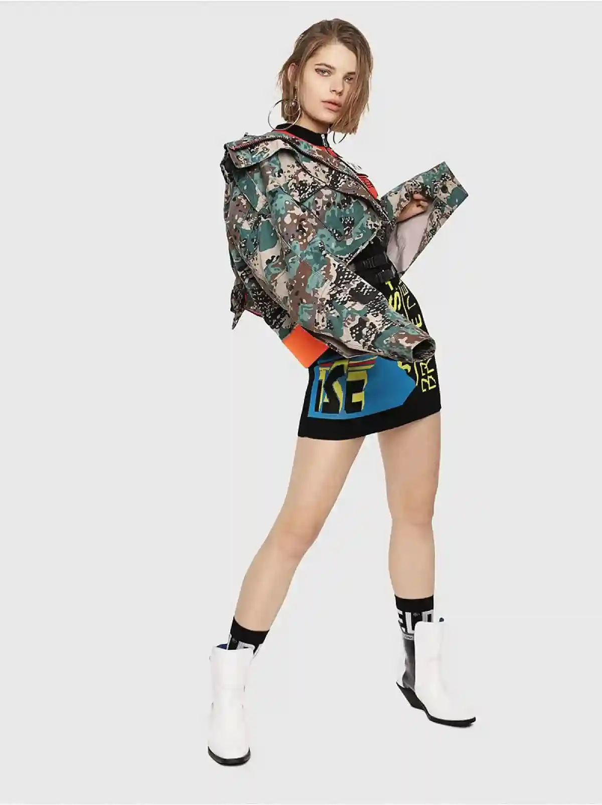 Black Jacquard-knit bodycon dress