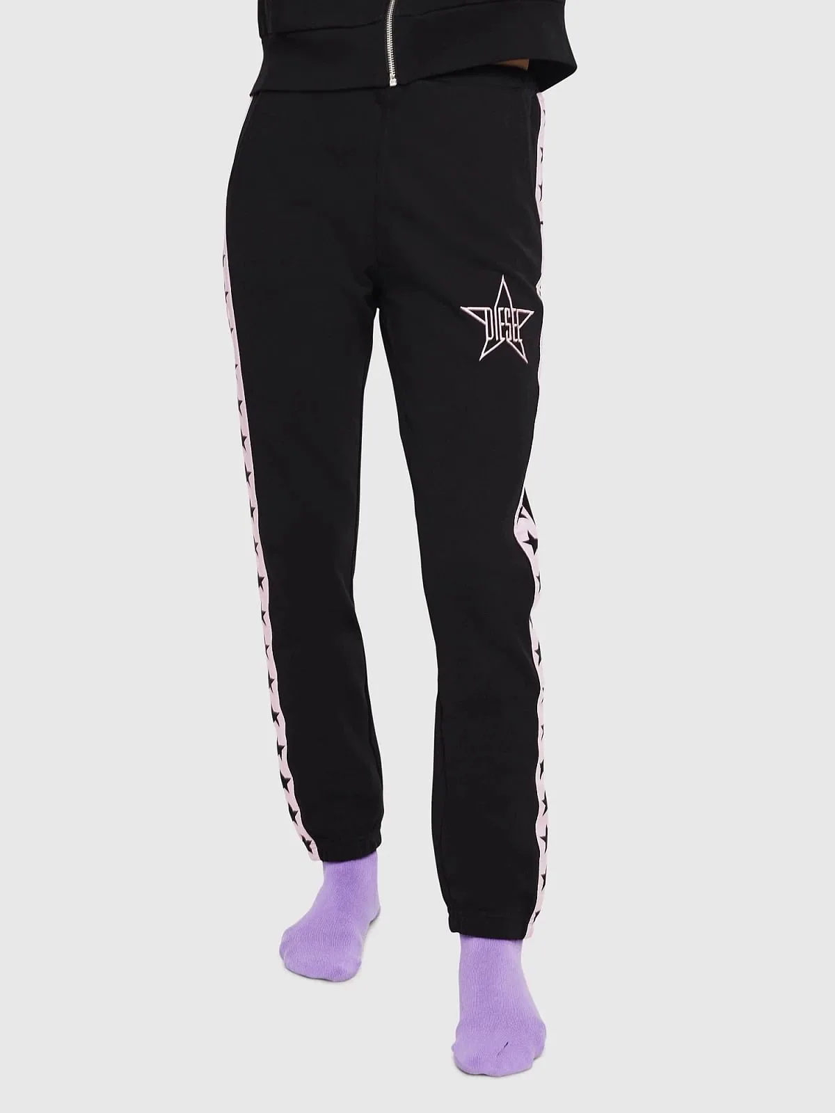 Black Cotton pants with star logo