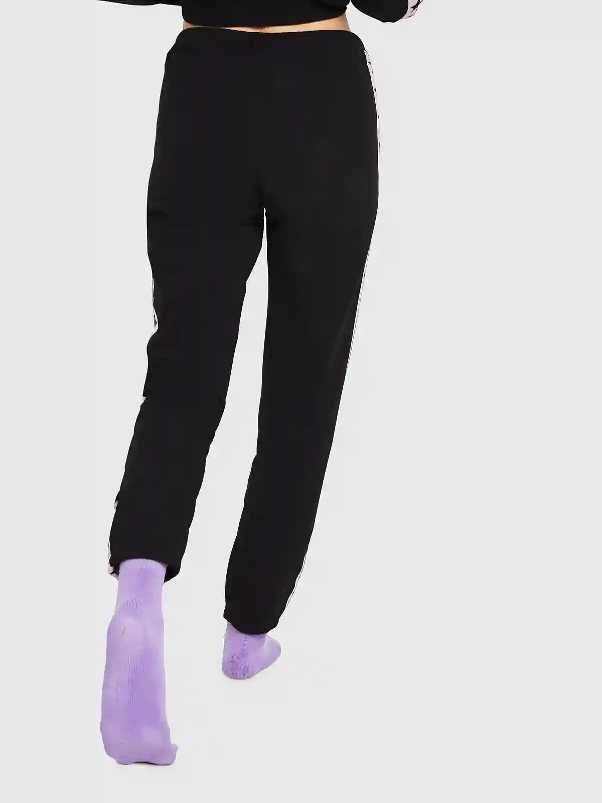 Black Cotton pants with star logo