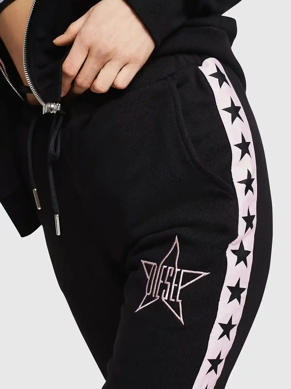 Black Cotton pants with star logo