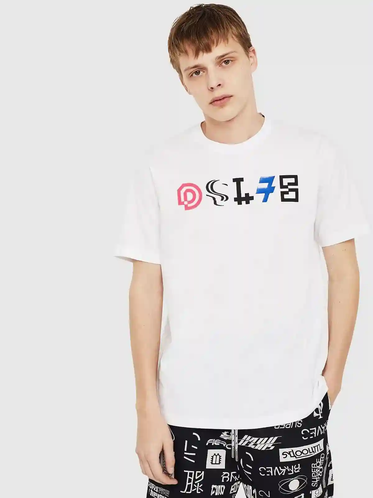 White Regular T-shirt with DSL78 print