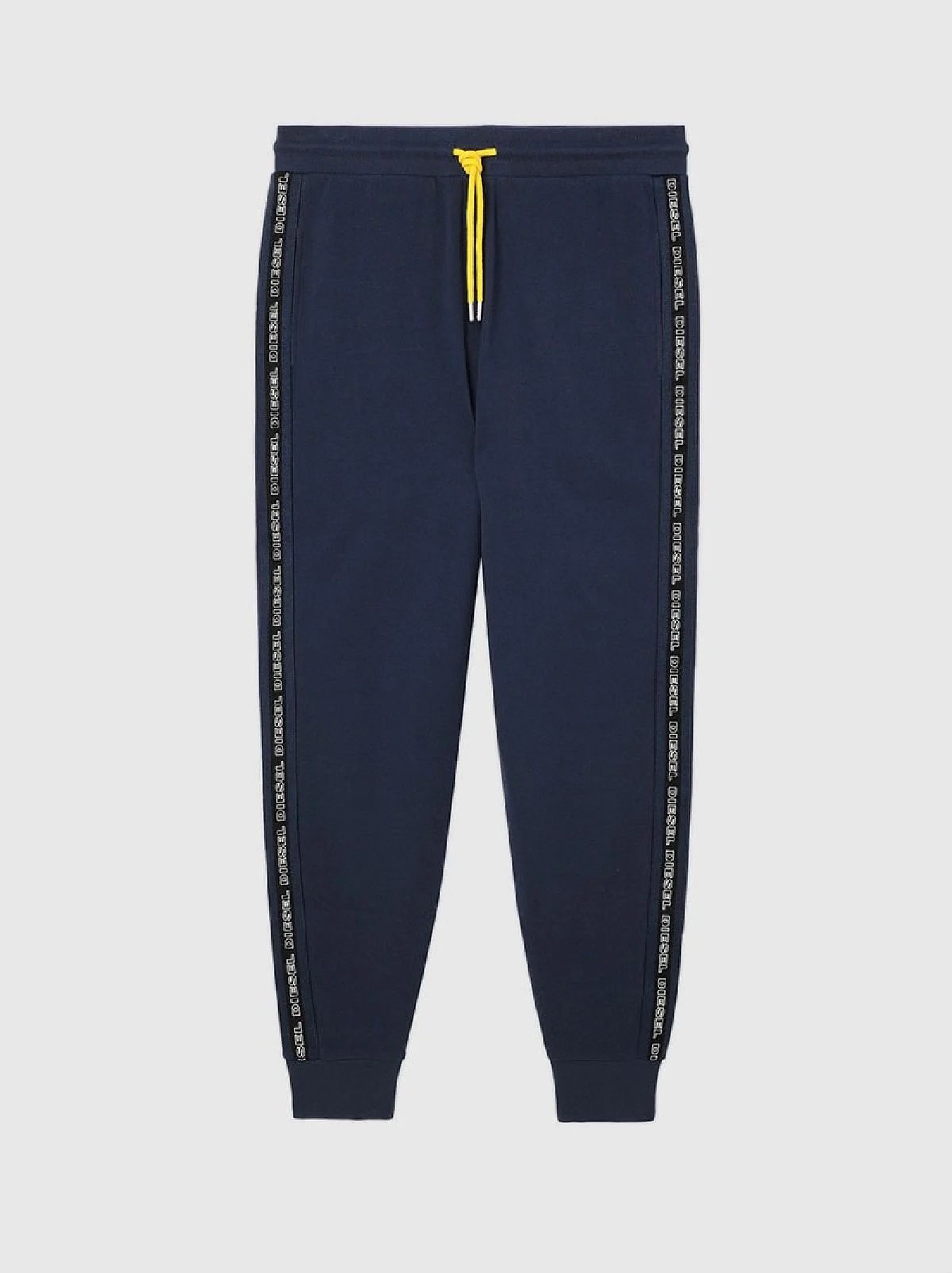 Blue Sweatpants with knitted logo bands