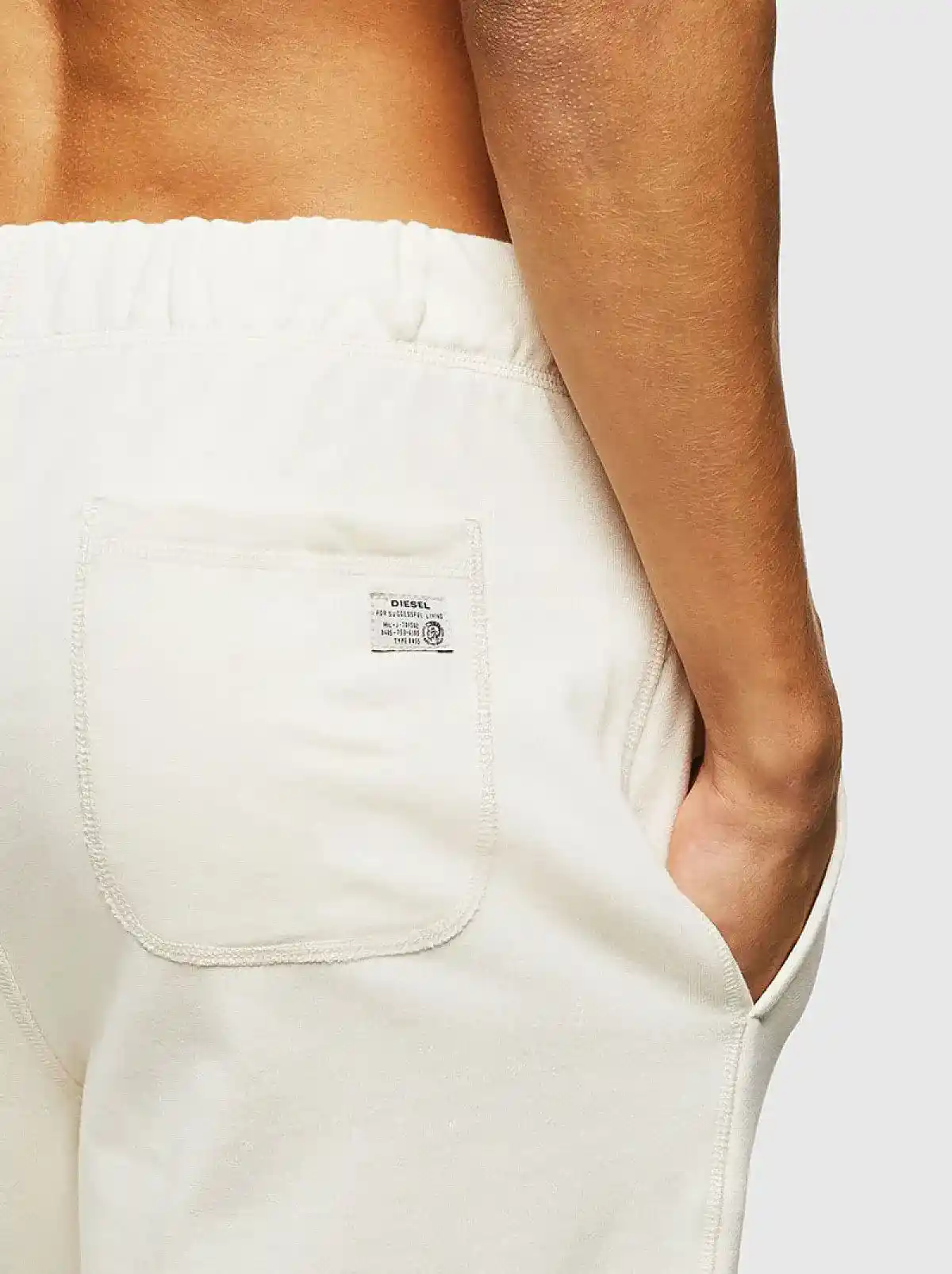 White Loungewear shorts with back Diesel logo