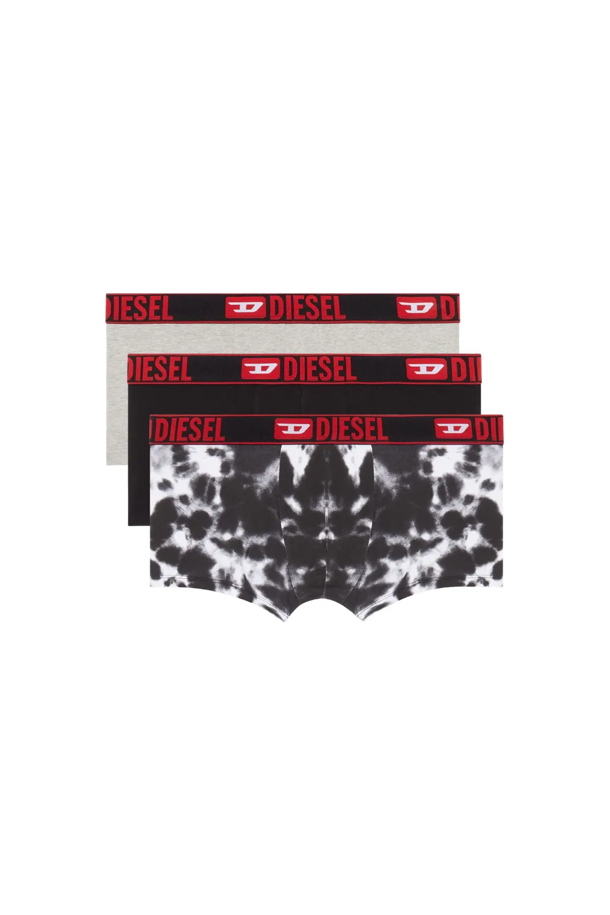 Multicolor Three-pack boxer briefs plain and tie-dye