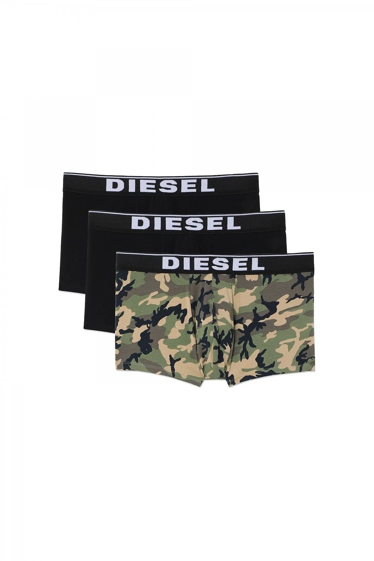 Multicolor Three-pack boxer briefs plain and camo