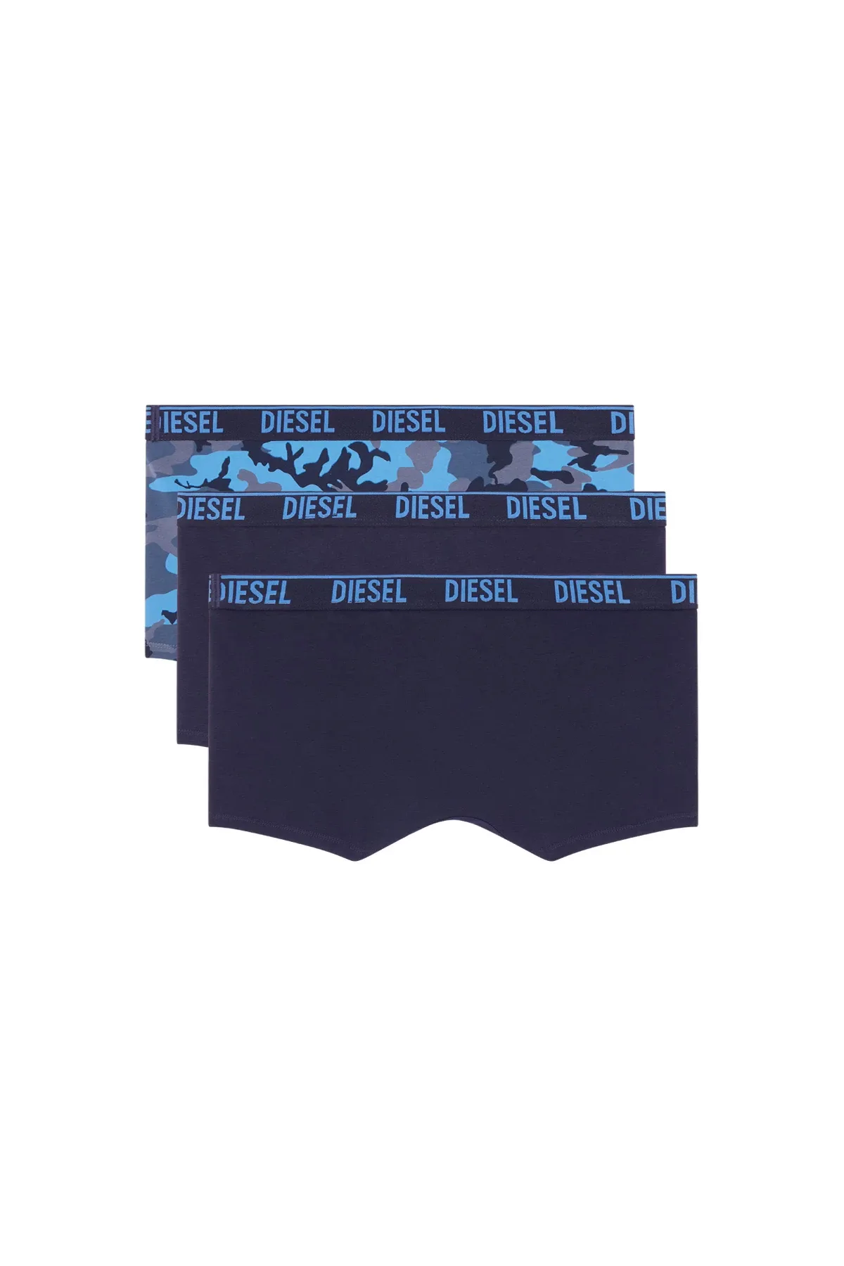 Blue Three-pack boxer briefs plain and camo