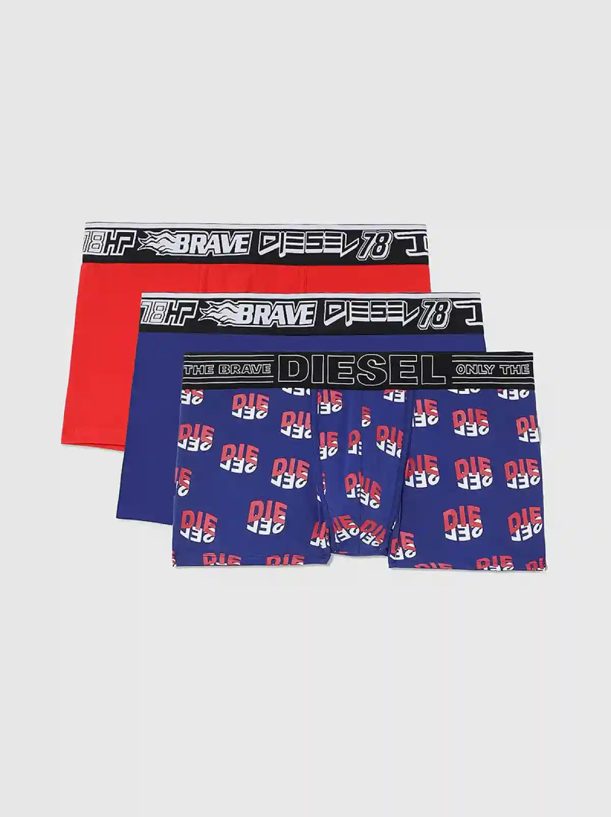 White Three-pack of boxers plain and logo