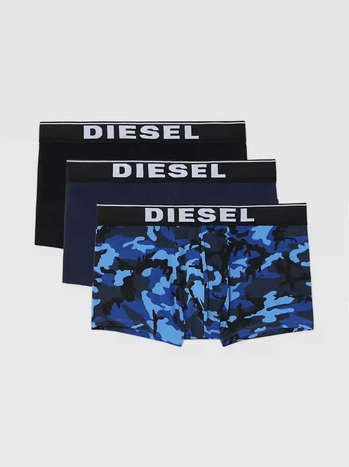 Multicolor Three-pack boxer briefs plain and camo