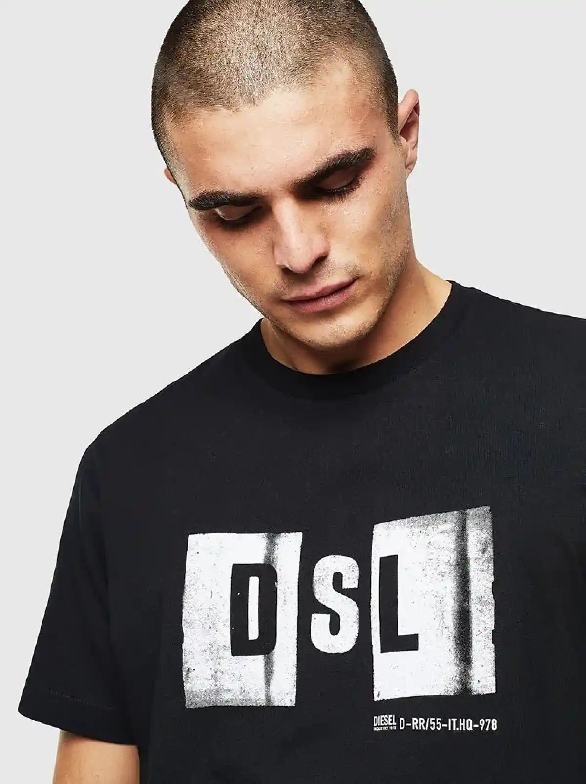 Black Cotton T-shirt with DSL print