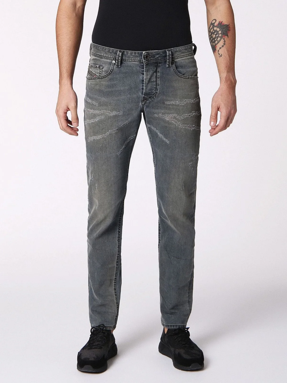 Blue Tapered fit Jeans-Larkee-Beex
