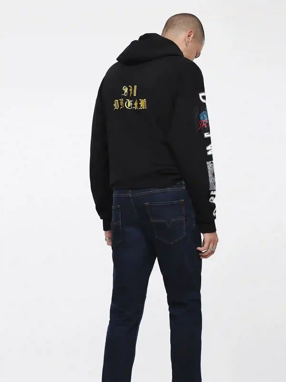 Blue Tapered fit Jeans-Larkee-Beex