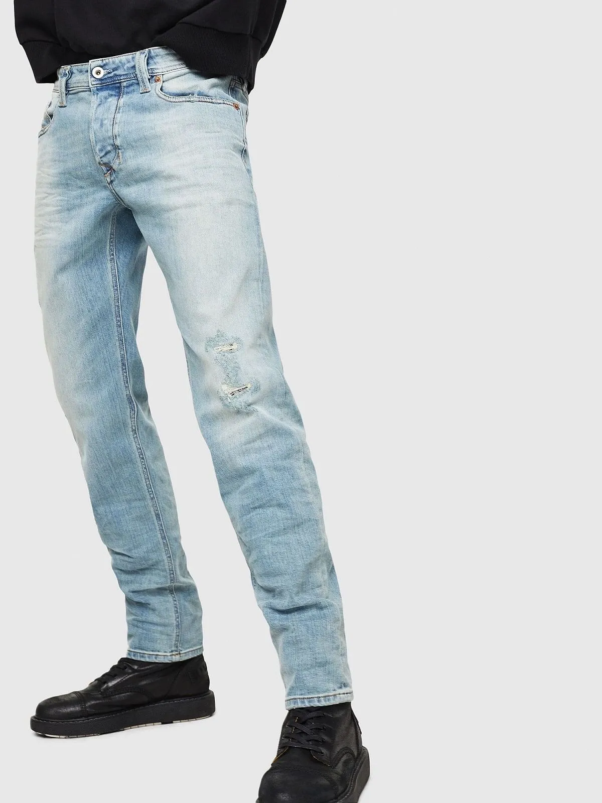 Blue Tapered fit Jeans-Larkee-Beex
