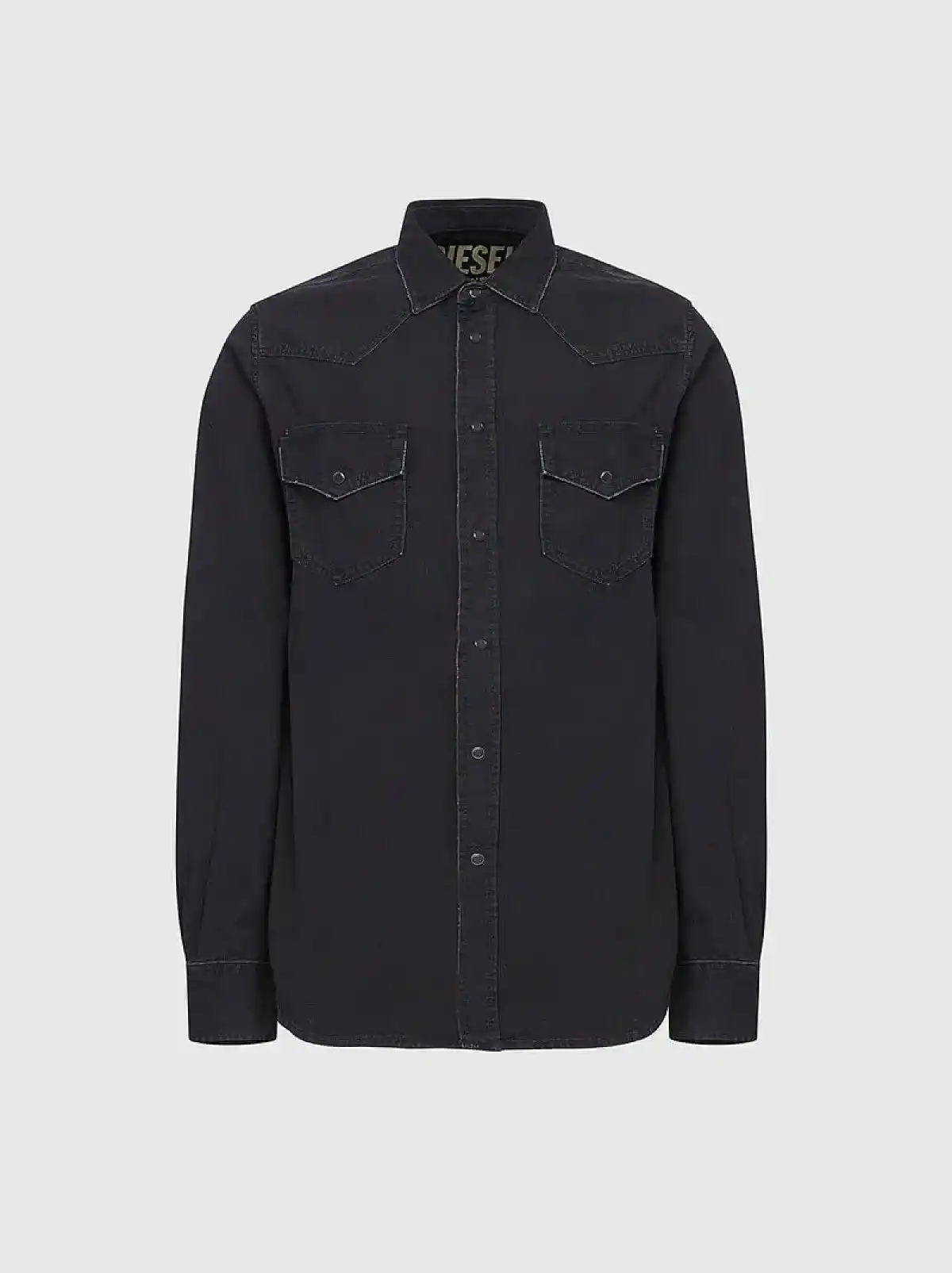 Black Western-style denim shirt