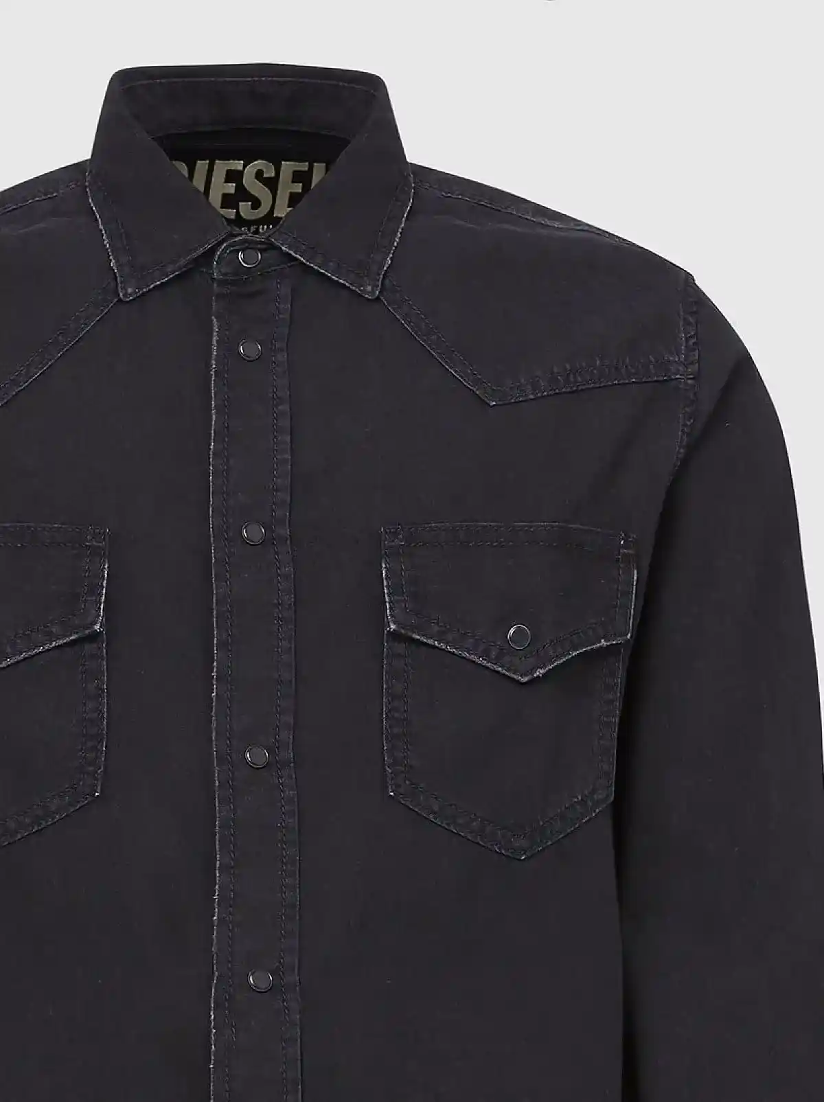 Black Western-style denim shirt