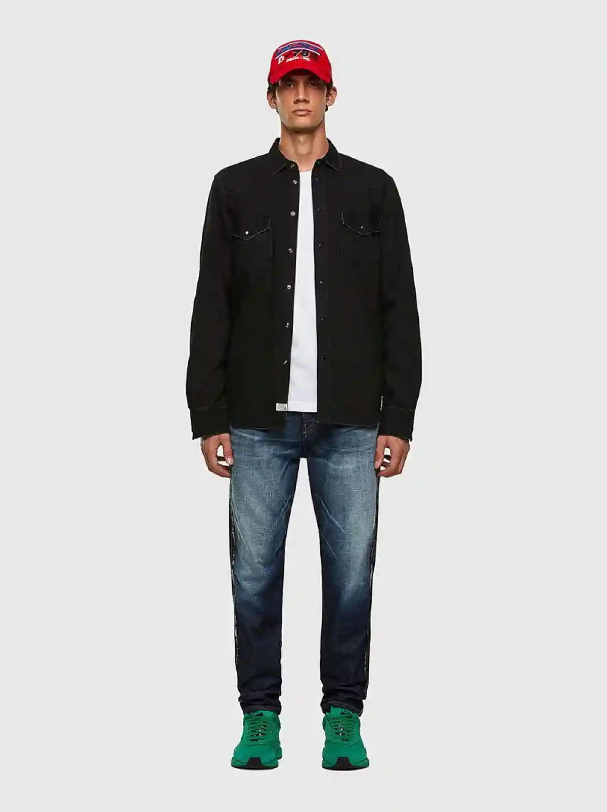 Black Western-style denim shirt