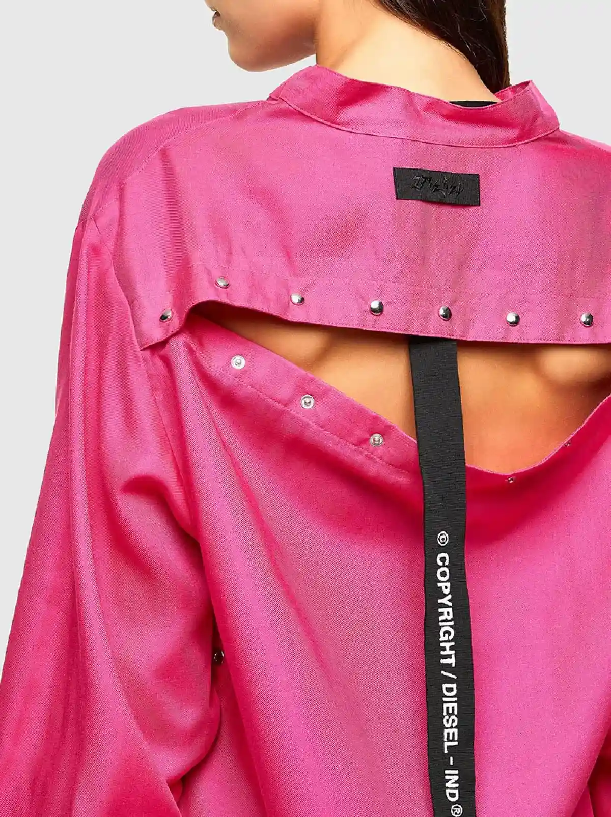 Pink Shirt dress in fluid twill