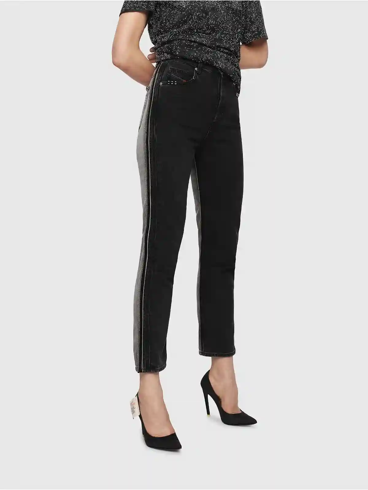 Black Straight Fit Jeans- D-Eiselle