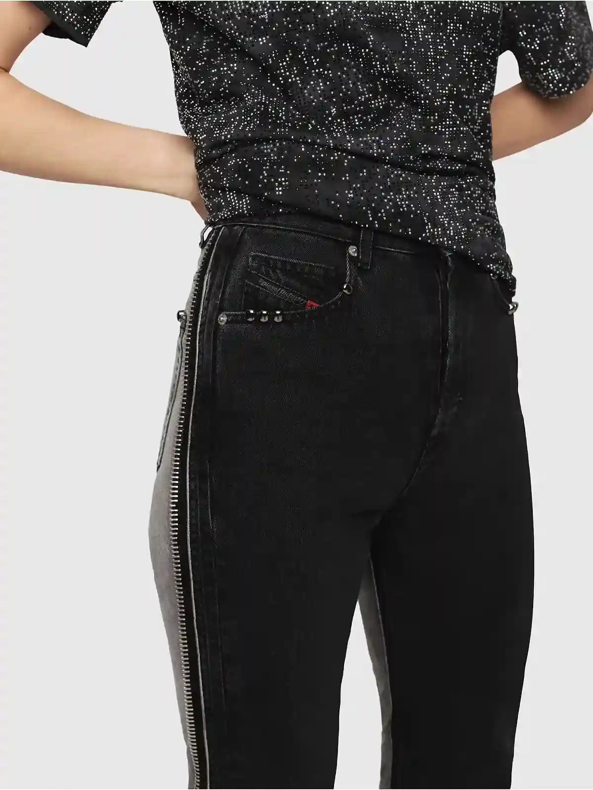 Black Straight Fit Jeans- D-Eiselle