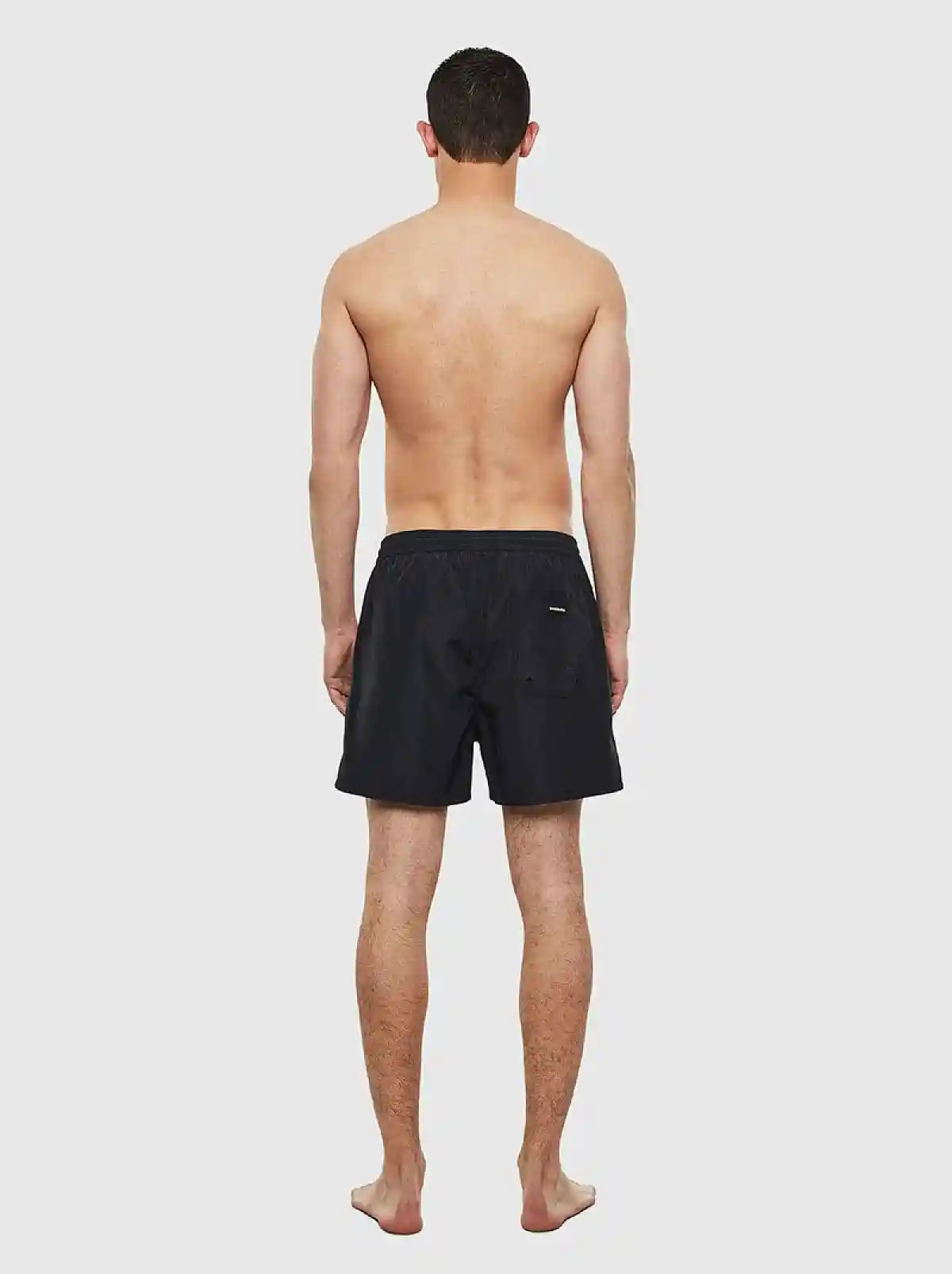 Black Mid-length swim shorts with double logo