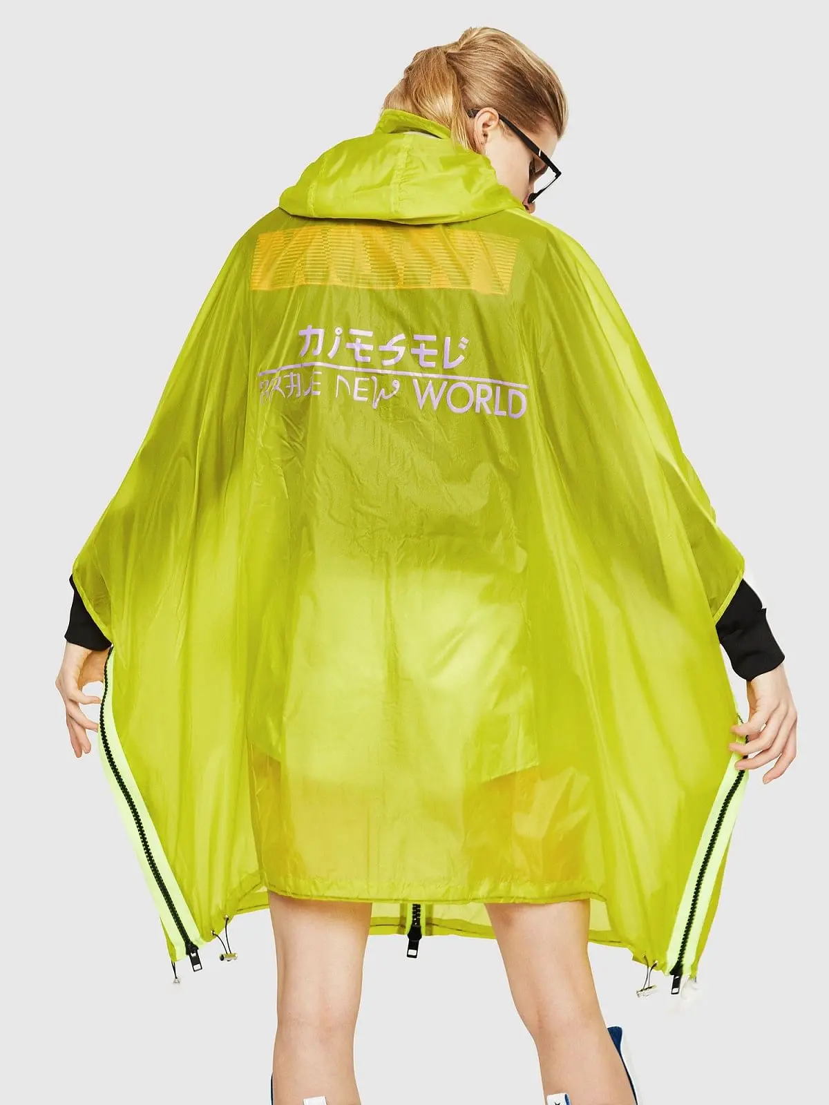 Blue Oversize rain jacket in nylon