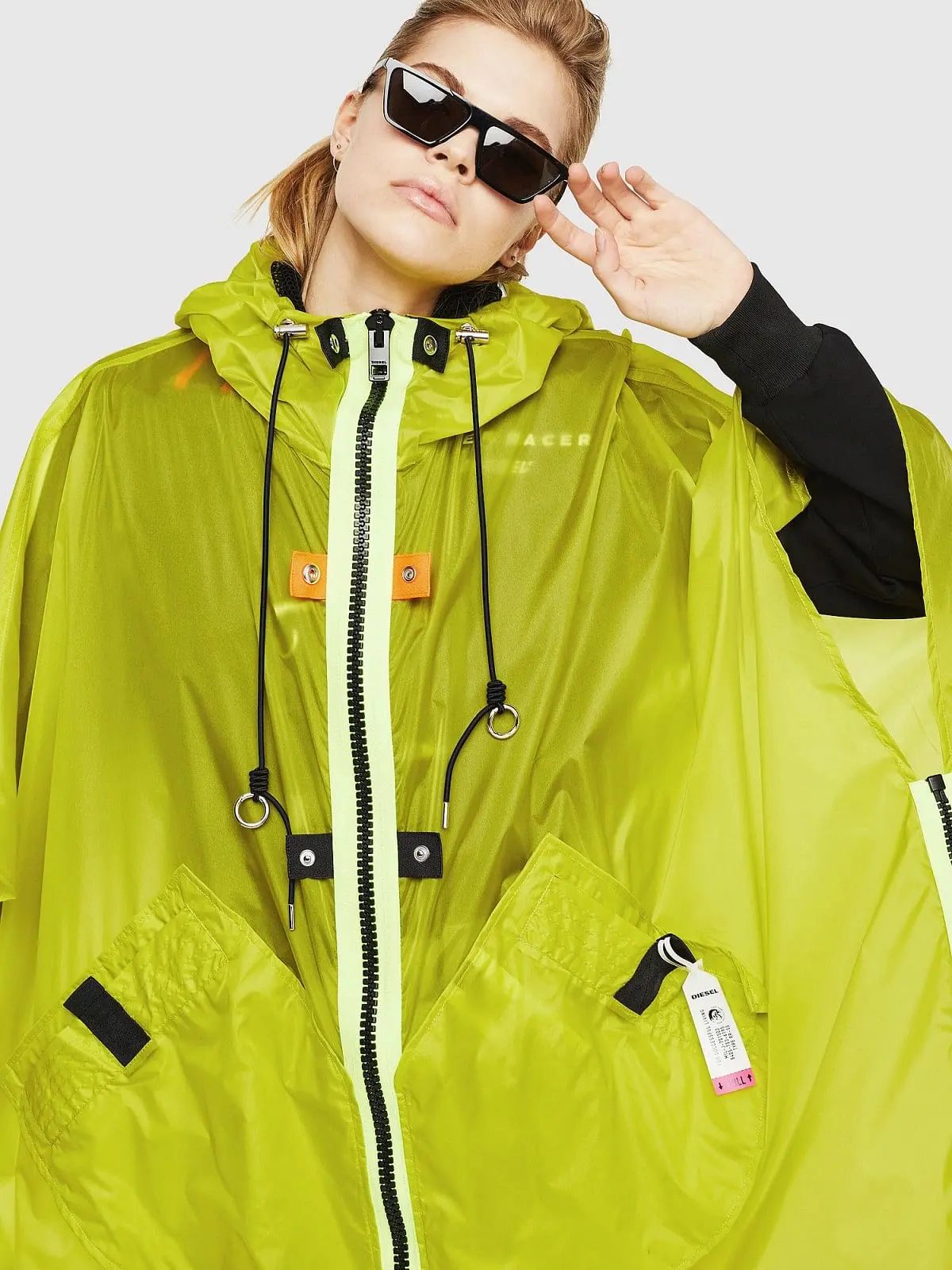 Blue Oversize rain jacket in nylon