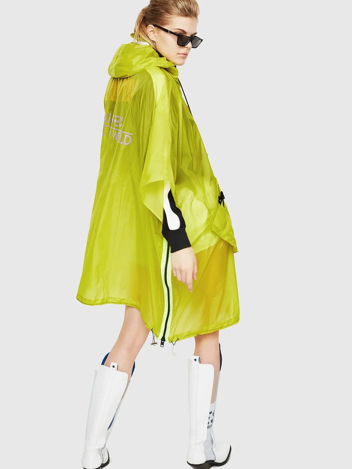 Blue Oversize rain jacket in nylon