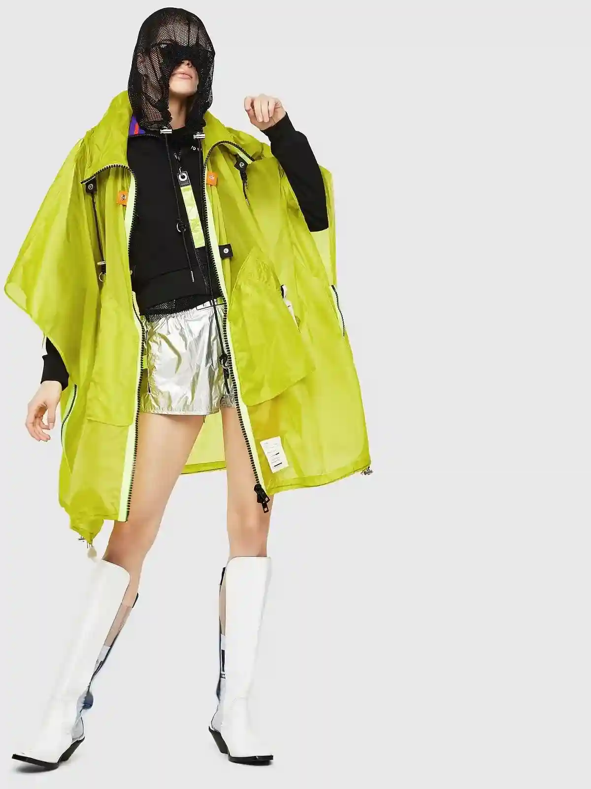 Blue Oversize rain jacket in nylon