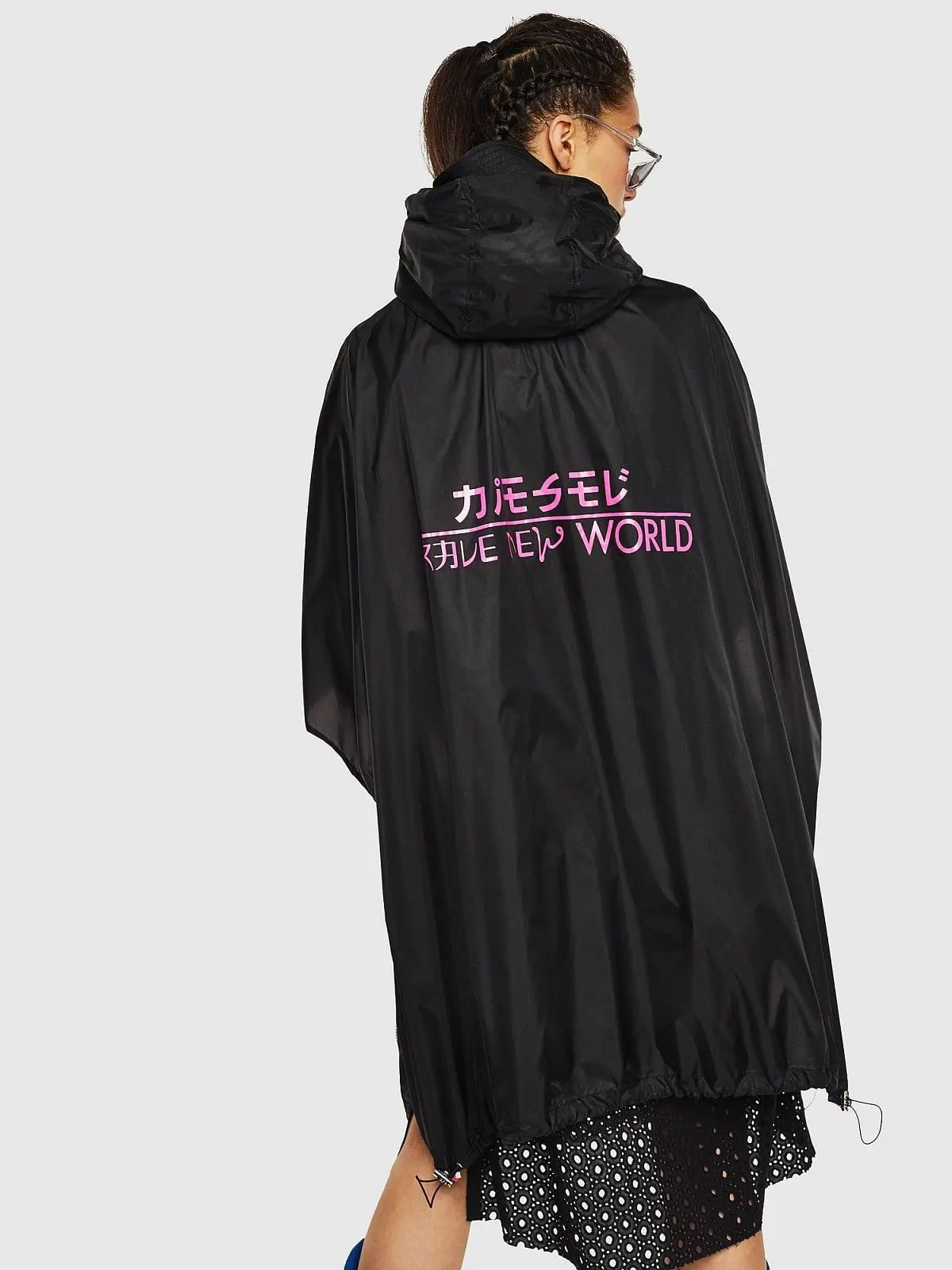 Blue Oversize rain jacket in nylon
