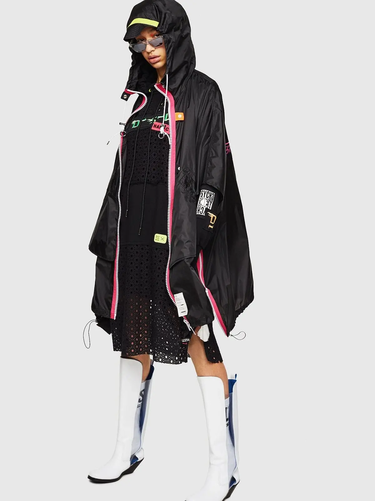 Blue Oversize rain jacket in nylon