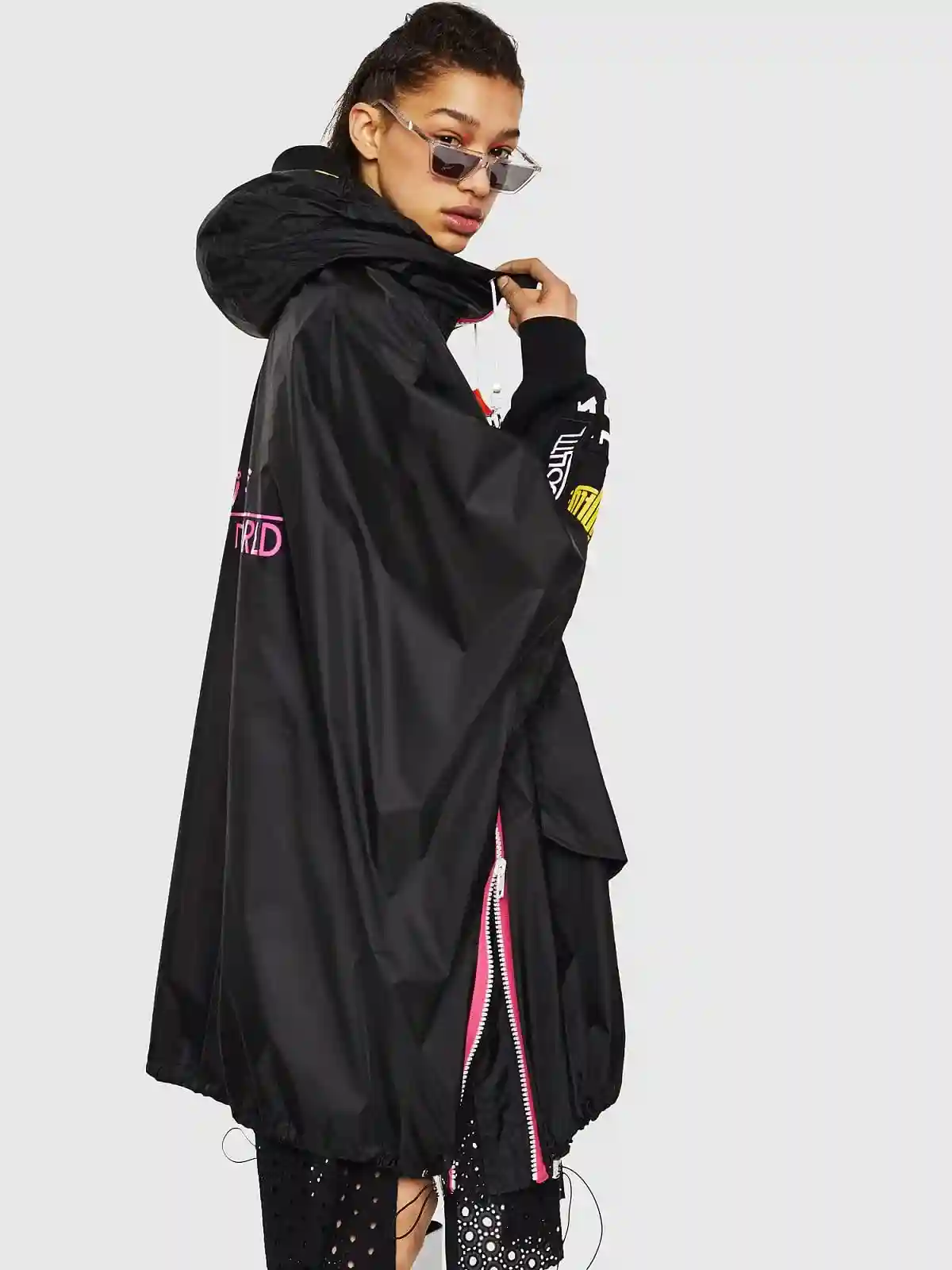 Blue Oversize rain jacket in nylon