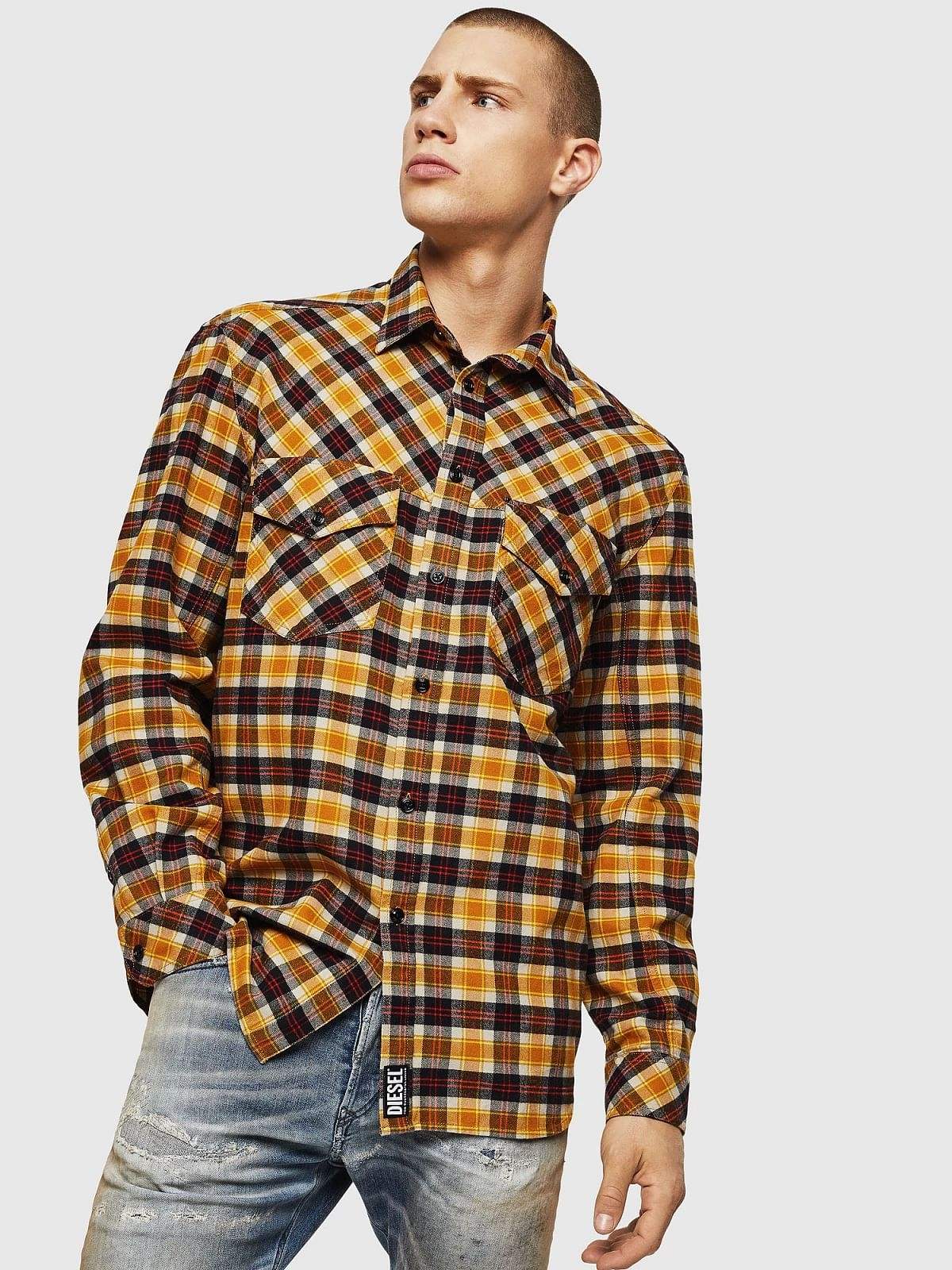 Yellow Western shirt in yarn dyed check