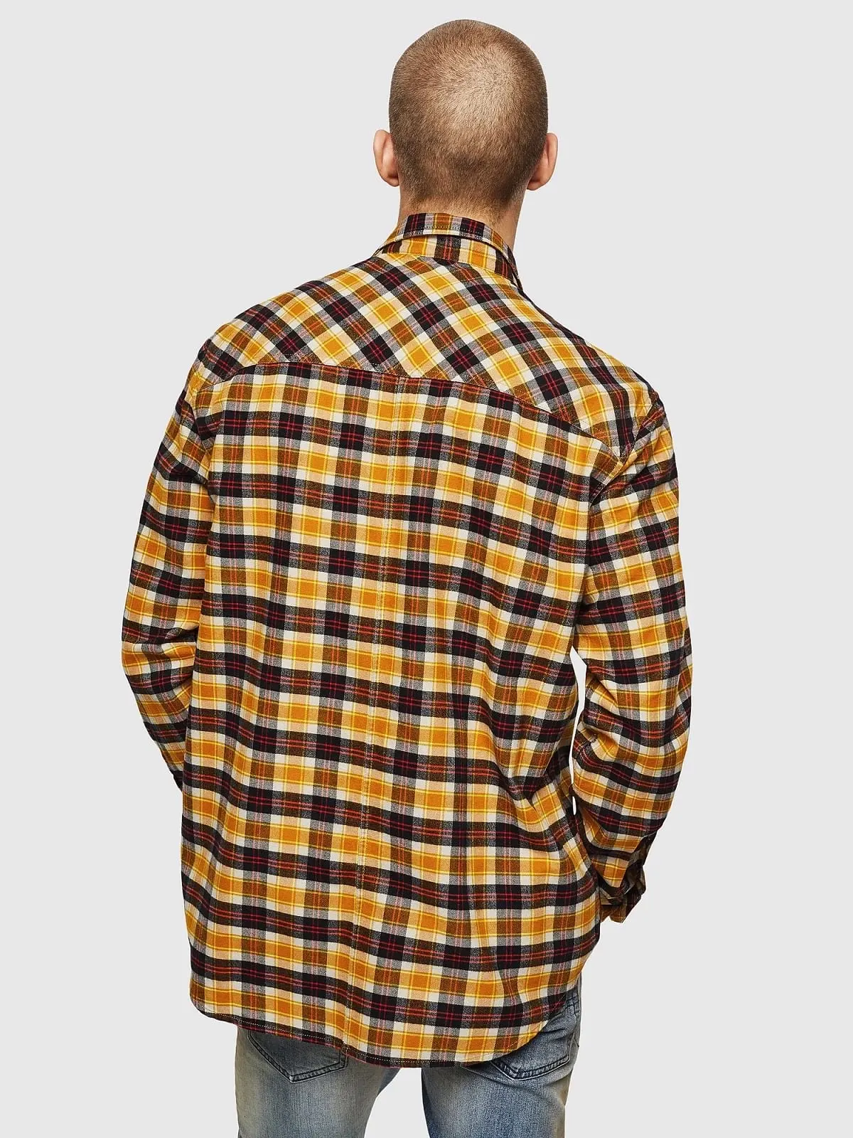 Yellow Western shirt in yarn dyed check