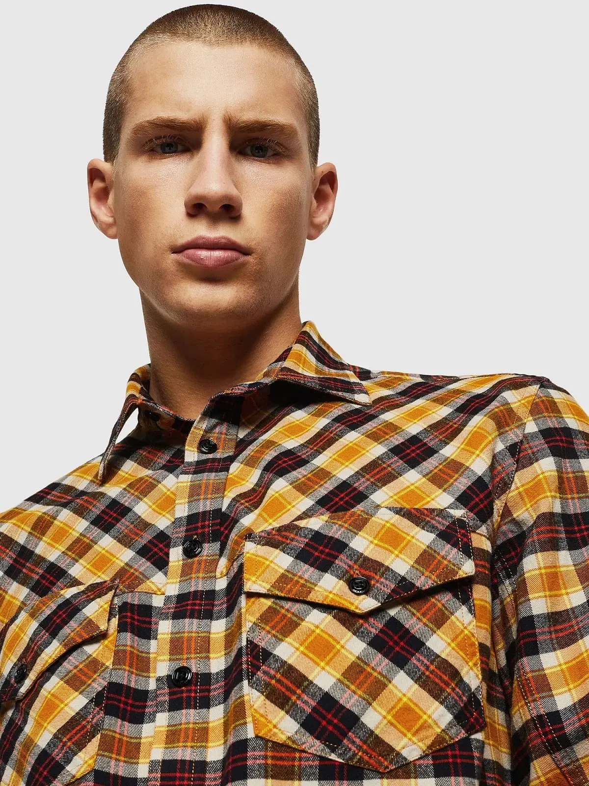 Yellow Western shirt in yarn dyed check