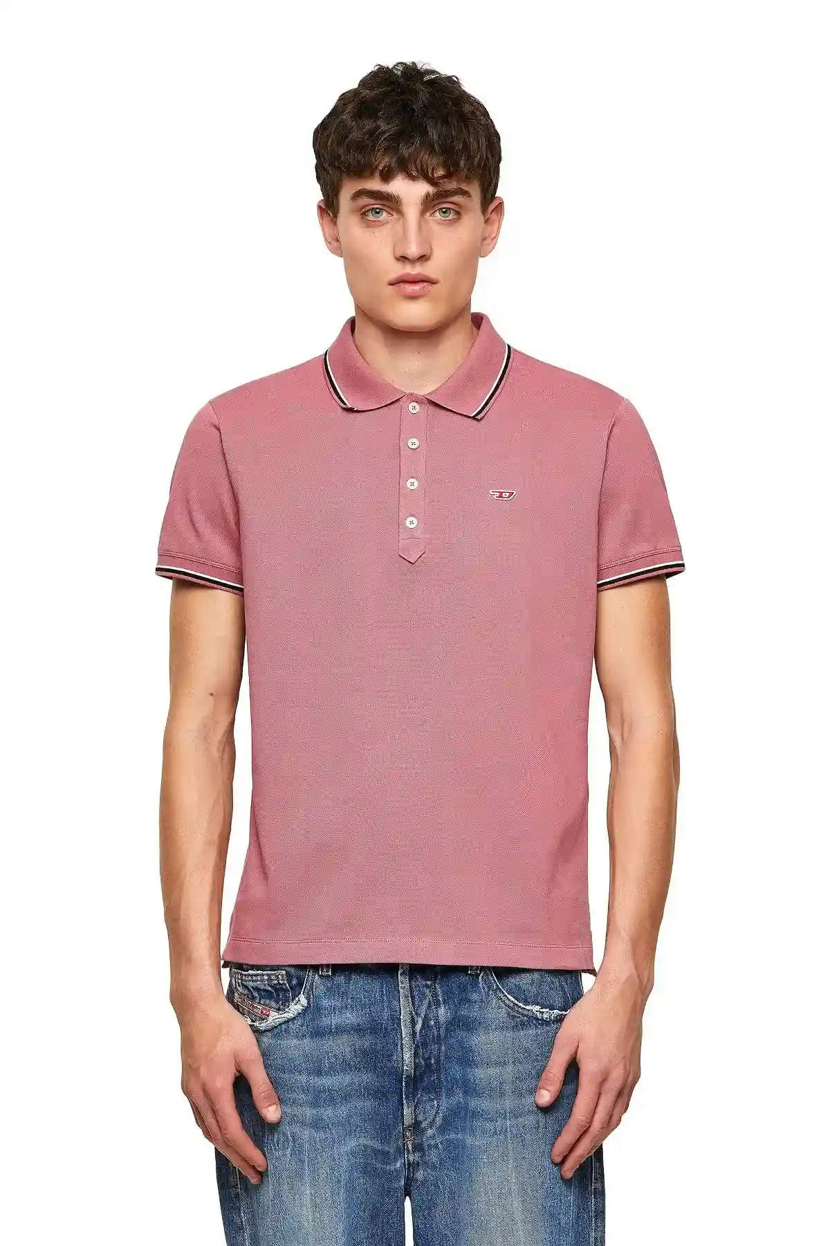 Pink Cotton-piquet polo shirt